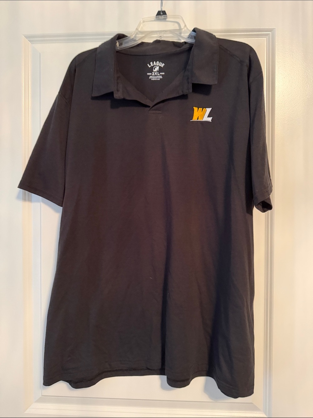 League Men’s Black Polo with Yellow WL Logo